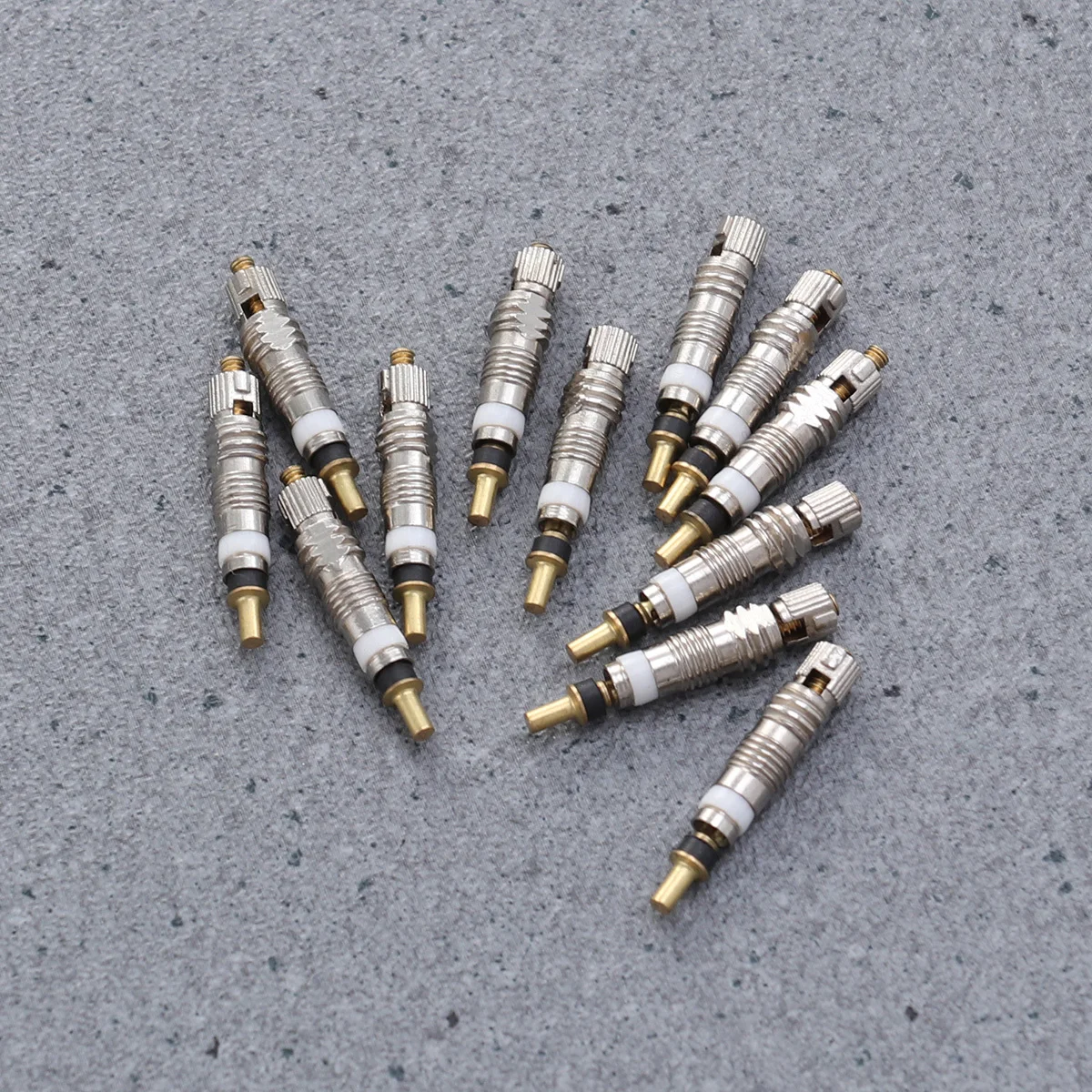 

12Pcs Copper Nickel Plated Tire Stem Core Replacement for Tubeless Road Bikes Enhanced Corrosion Resistance Airtightness