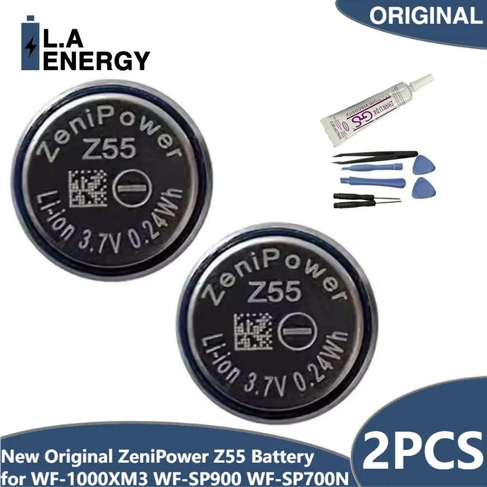 

2pcs/lot 100% New Original ZeniPower Z55 Battery For Sony WF-1000XM3 WF-SP900 WF-SP700N TWS Earbuds 3.7V 65mAh CP1254 Batteria