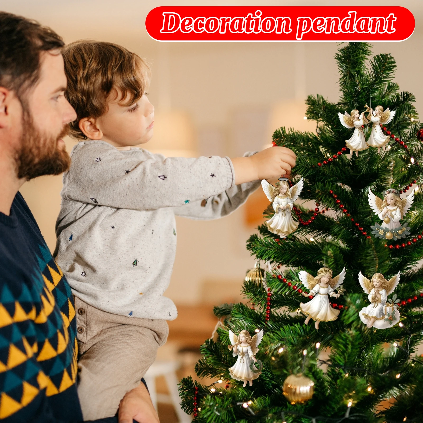 12/24/36 قطعة فيكتوريا الملاك مجموعة زخرفة خشبية ، 2D شقة خشبية الملاك قلادة ، عيد الميلاد عطلة نافذة المنزل الديكور