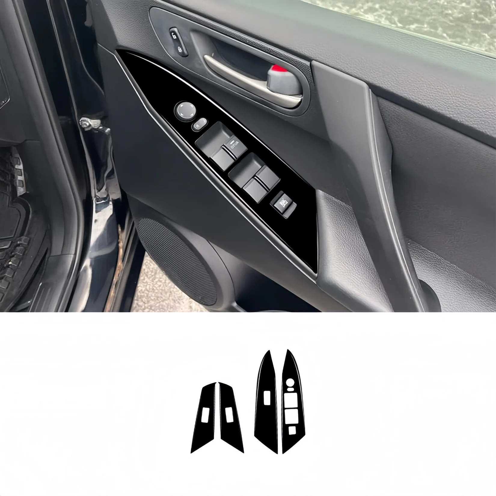 

For Mazda 3 Axela 2010-2013 Piano Black Interior Auto Window Lift Switch Control Panel Trim Cover Decor Stickers Car Accessories