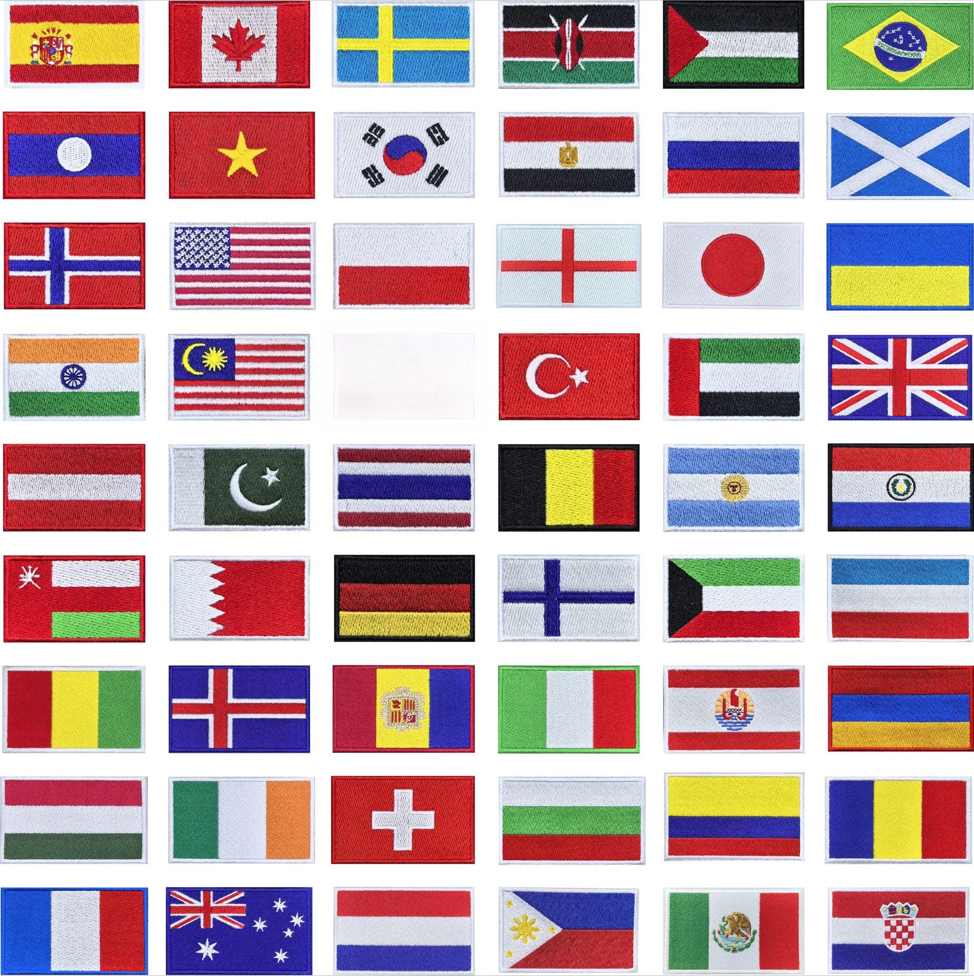 Small Size 5x3cm Iron-on Flags Embroidered Patches Miniature Country Banner Textile Appliques for Clothing Thermal Flag Badges
