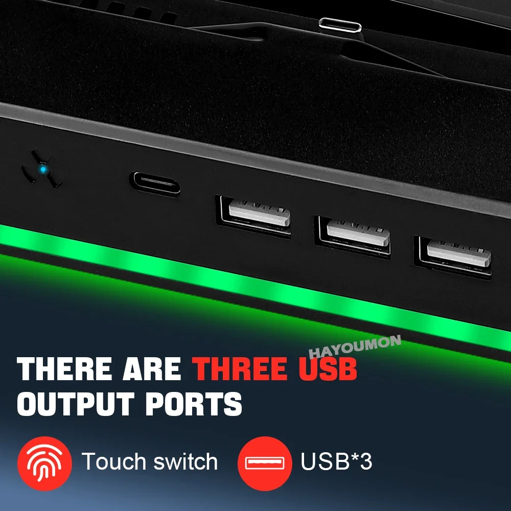 For NS Switch 2 Portable Charging Dock With Cooling Fan USB 3.0 Port 8 RGB Light For Switch 2 Gaming Console Accessories
