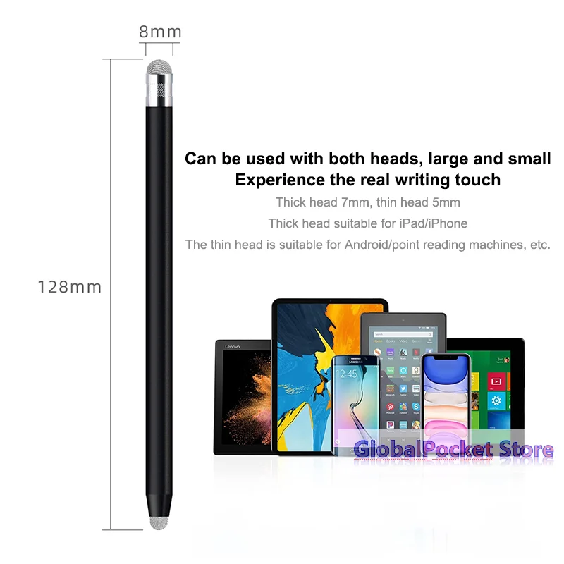 Mesh Fiber Capacitive Stylus Pen Double Nib Touch Screen Pens Drawing Pen For Universal Capacitive Screen Smart Phone Tablet