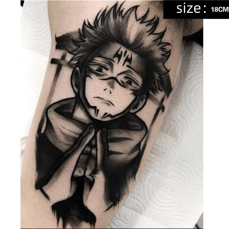 

Anime Jujutsu Kaisen Temporary Tattoos Waterproof Fake Tattoo Sticker Cartoon Itadori Yuji Arm Body Art Tatoo for Woman Man