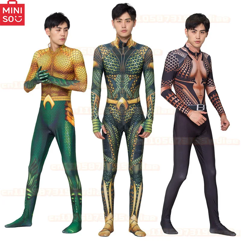 

Adults Kids Movie Aquaman Cosplay Costume Superhero Arthur Curry Orin Zentai Bodysuit Suit Jumpsuits Halloween Party Dress Up