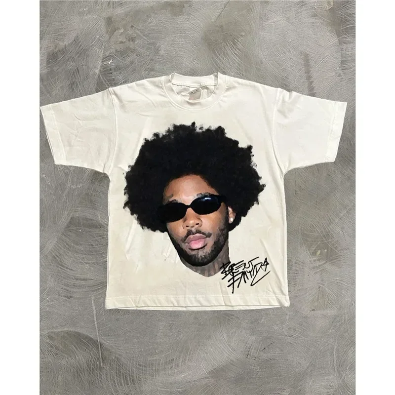 مريحة قصيرة الأكمام تي شيرت رجالي فضفاض صالح الهيب هوب نمط القطن طاقم الرقبة مستقلة Leisu Harajuku العصرية Y2K تي شيرت