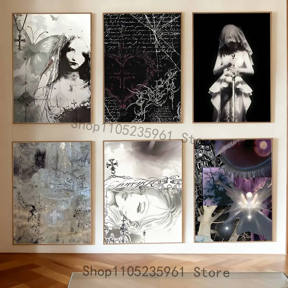 Gothic Coquette Cybersigilism Poster Multi-Purpose Wall Art for Living Room Bedroom Office Hallway Bar Home Decor Gift