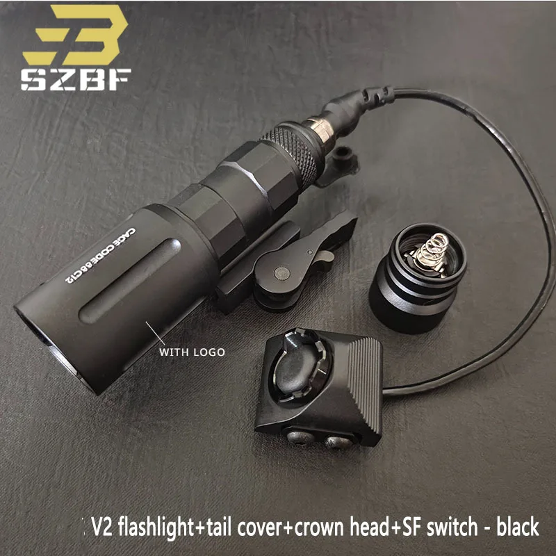 Outdoor Tactical Metal v2 Flashlight Rifel Light Fit 20MM Picatinny Rail  Hight Lumen Hunting Airsoft Light Hot Button