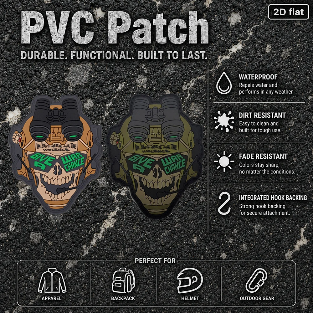 1Pc/2Pcs/3Pcs Optional, with Observation Lens Helmet Image Logo, Pvc Armband Patch Badge, Waterproof Pvc Material Clothing Backpack Decoration Patch, Includes Fleece Backing