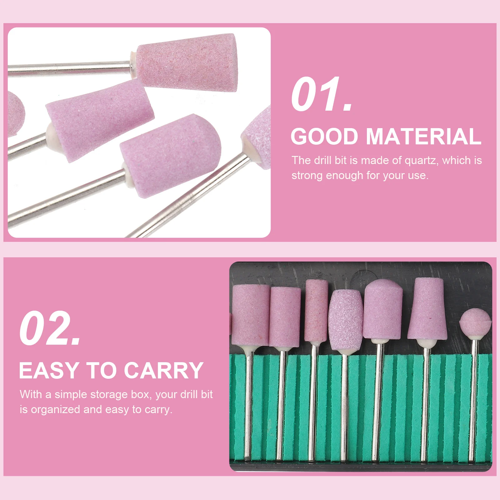 Set di punte per trapano elettrico per unghie 12 in 1 teste di macinazione per manicure per unghie artificiali naturali kit di strumenti per la pulizia delle cuticole salone