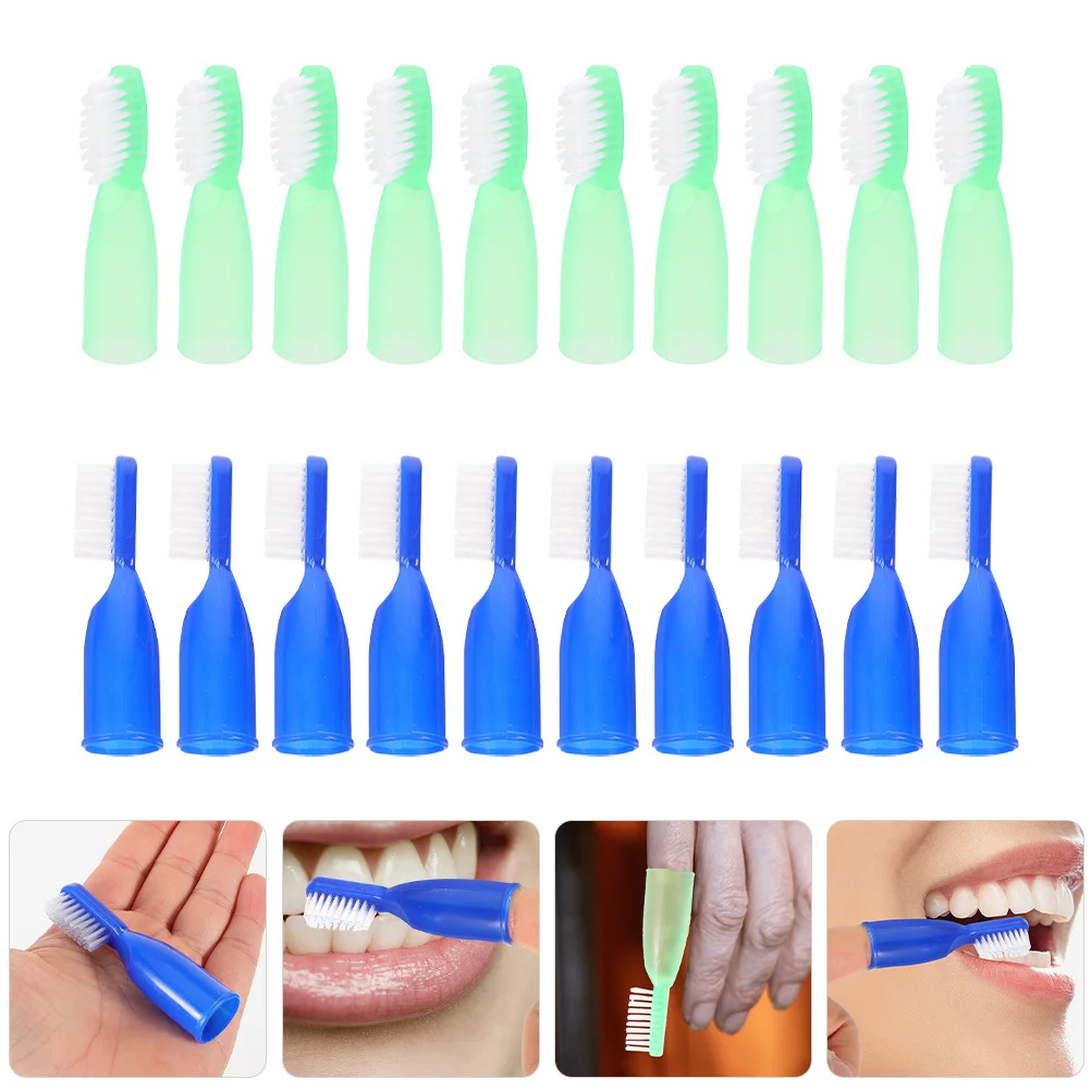 

20Pcs Prison Toothbrush Mini Soft Plastic Finger Sleeve Cleaning Durable Portable Brush for Correctional Facilities Prevention