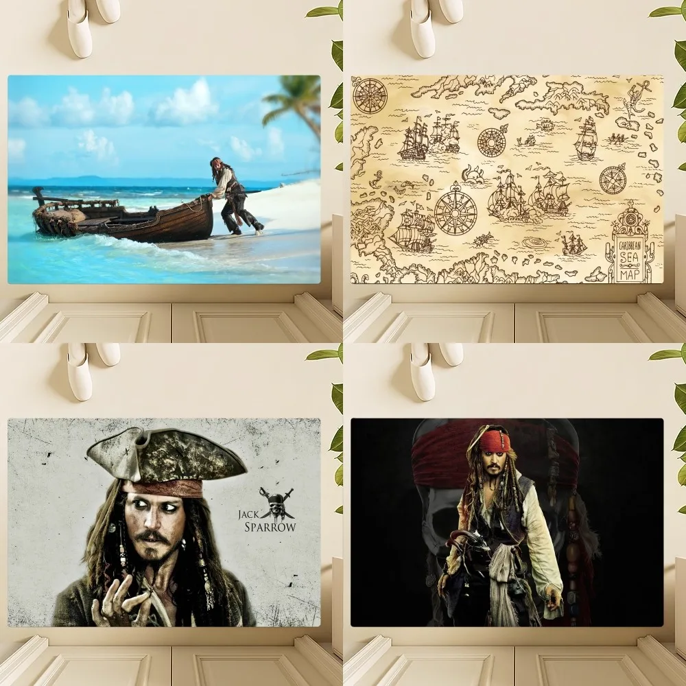 MINISO Disney Pirates of the Caribbean Floor Mat Bedroom Kitchen Door Bath House Super Absorbent Foot Non-slip