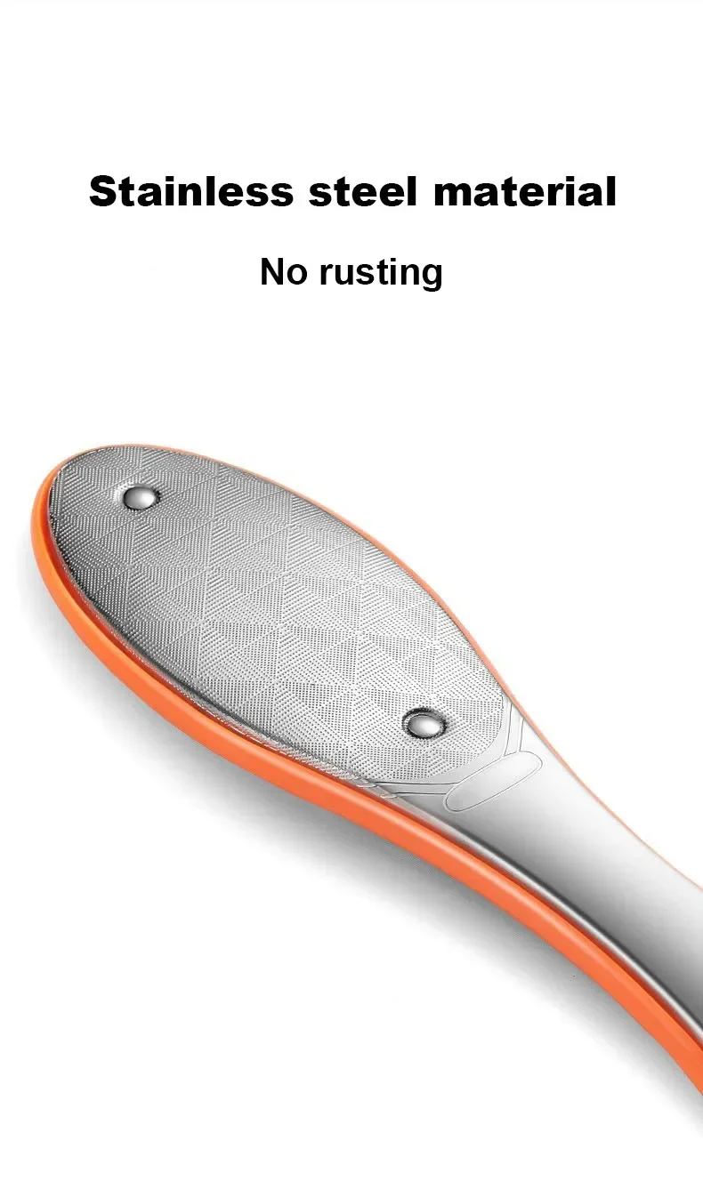 Lima per piedi a doppia faccia Strumenti per la cura del piede per pedicure Rimozione del callo della pelle morta Acciaio inossidabile professionale