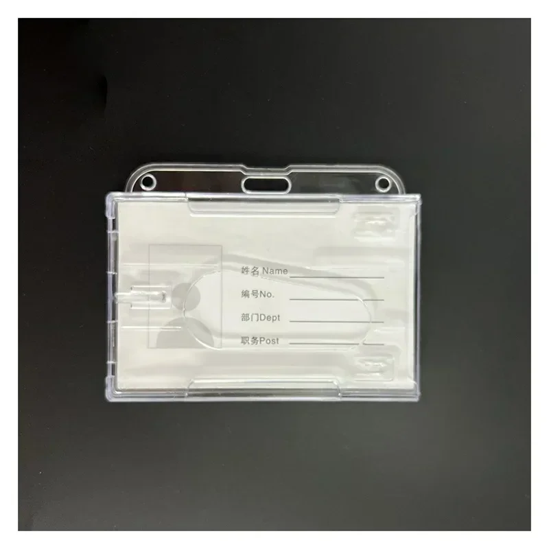 Imagem -04 - Transparent Double Cards Slots id Tag Badge Holder com Badge Reel Cards Storage Organizer Employee Pass Case Work Card 1pc