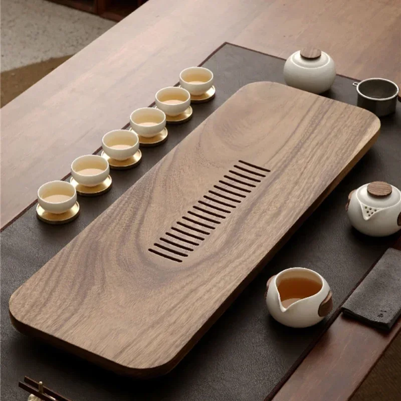 Gong Fu Table Tea Trays Small Luxury Rectangle Chinese Tea Trays Wooden Drainage Vintage Tee Tablett Office Accessories