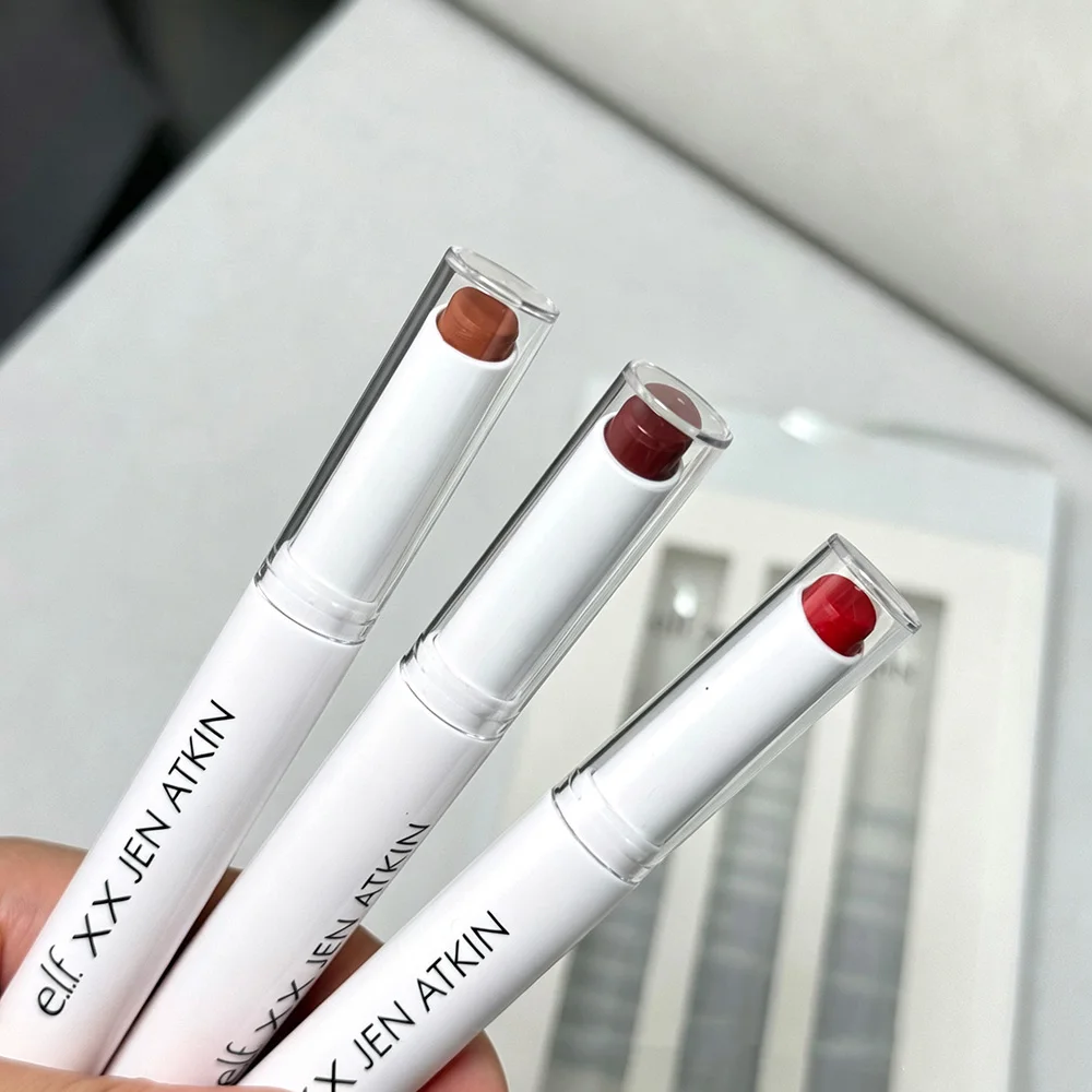 e.l.f. ELF X Jen Atkin Delineador y Brillo Labial de Doble Punta, Set de Maquillaje de 3 Piezas con un tono rojo vibrante para el maquillaje labial diario