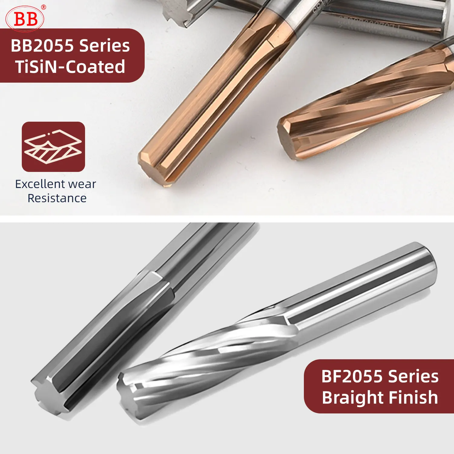 BB ドリルリーマー H8 H9 ストレートおよびスパイラルフルート 金属アルミニウム用 2-20mm 工具