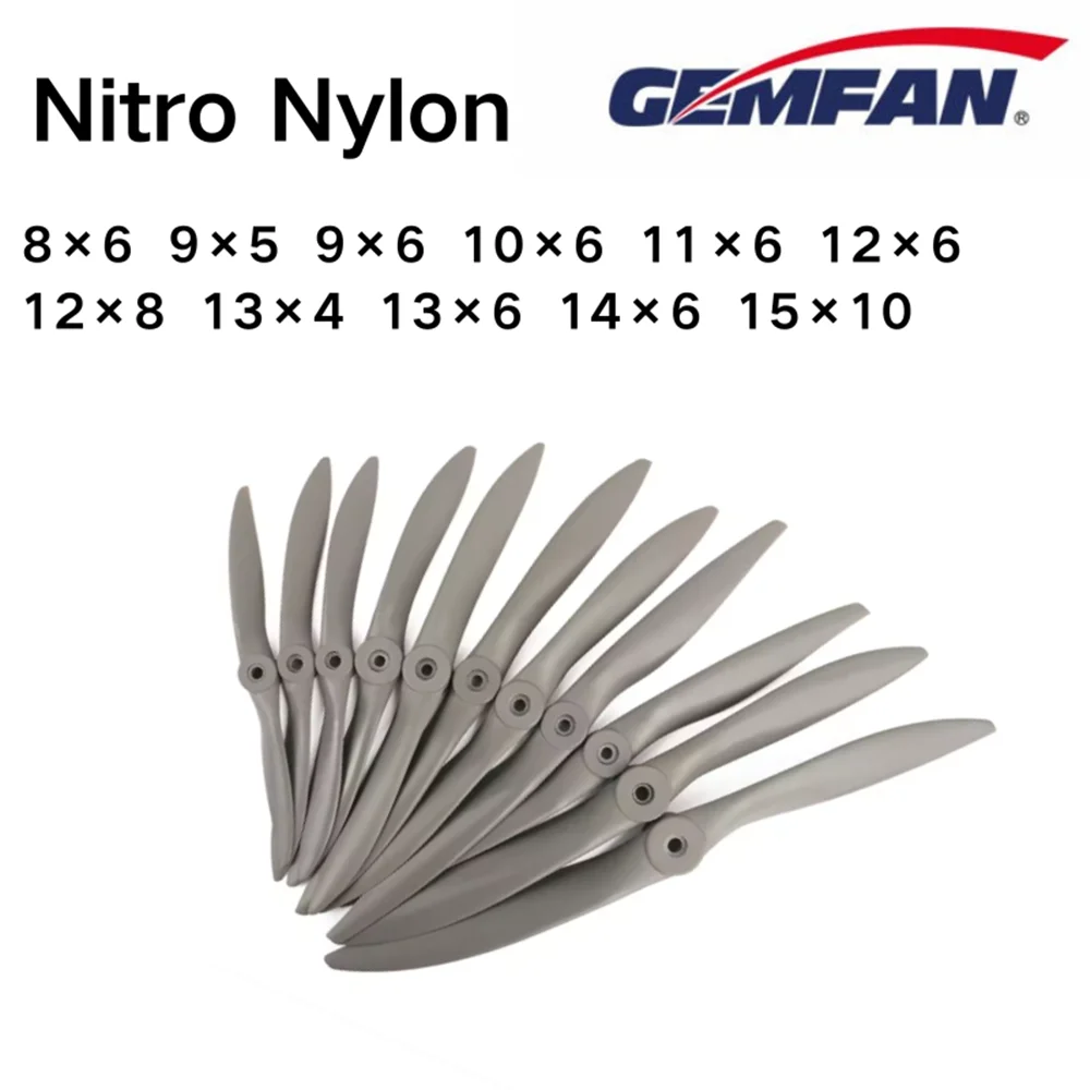8×6 9×5 9×6 10×6 11×6 12×6 12×8 13×4 13×6 1460 1510 Нейлоновый пропеллер Gemfan Nitro Gasoline Airplanes APC 2 Blade Prop Accessory