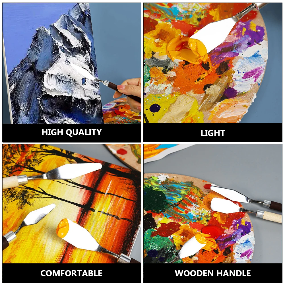 

5 Pcs Drawing Knife Set Stainless Spatula Paint Tool Palette Metal Oil Painting
