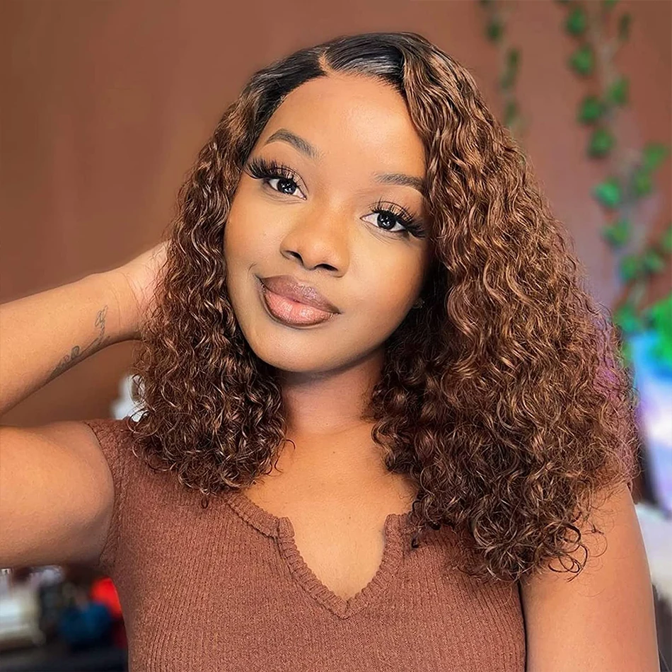 

DreamDiana Ombre Malaysian Hair Water Wave 13x4 lace Front Wig Human Hair HD Lace Frontal Curly Wigs Pre Plucked For Black Women