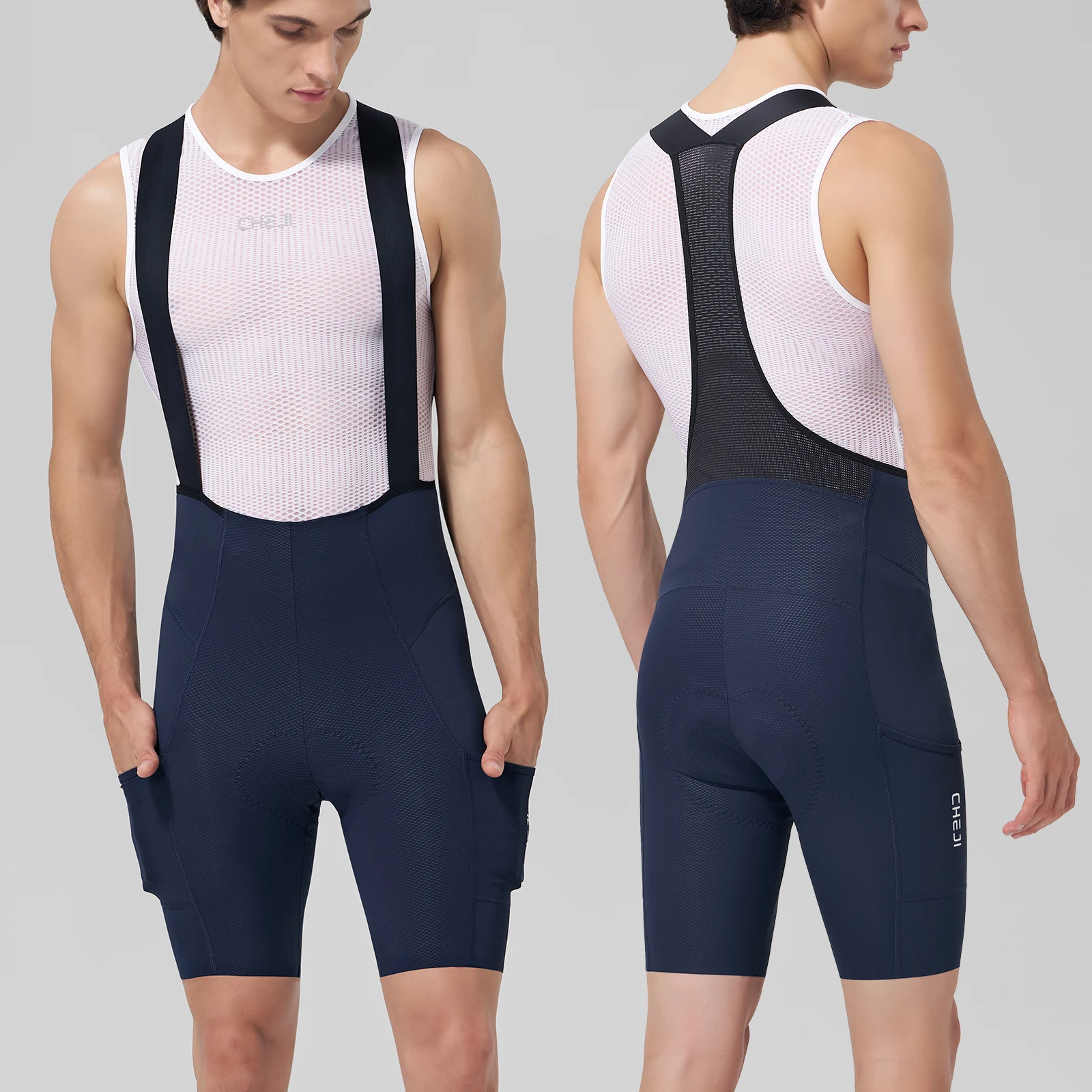 

Cheji Men's Cycling Bib Shorts Seamless, comfortable, breathable, sweat-wicking and quick-drying