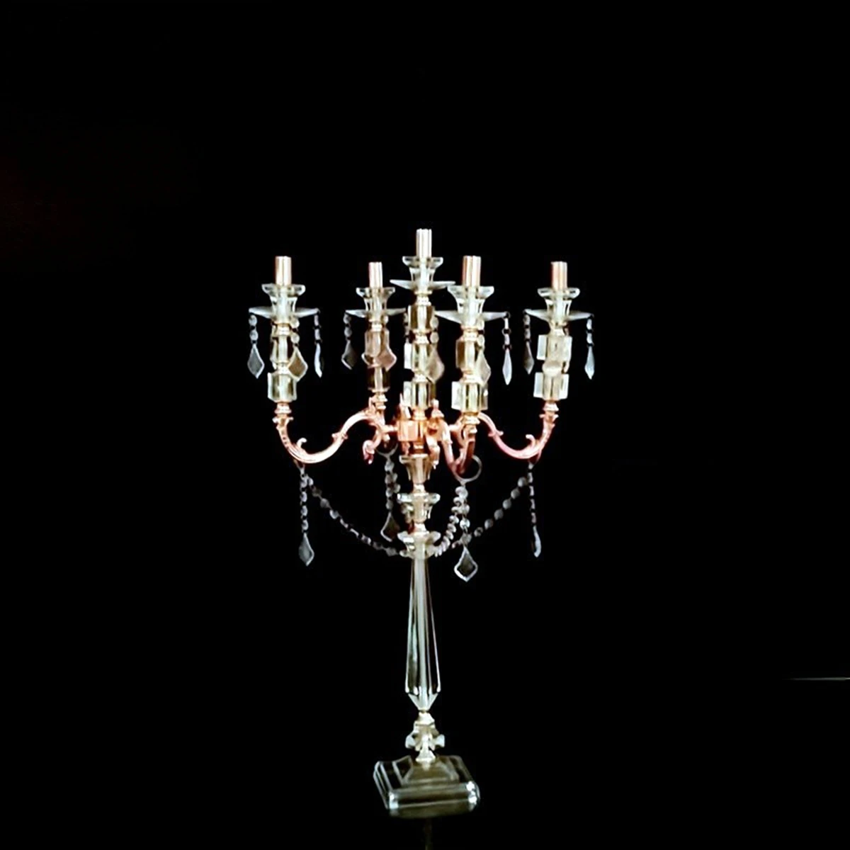 

Gold Centerpiece Tall Crystal Cylinder Candelabra Gold For Weddings Wedding Centerpieces Table Decorations Acrylic Candle Holder