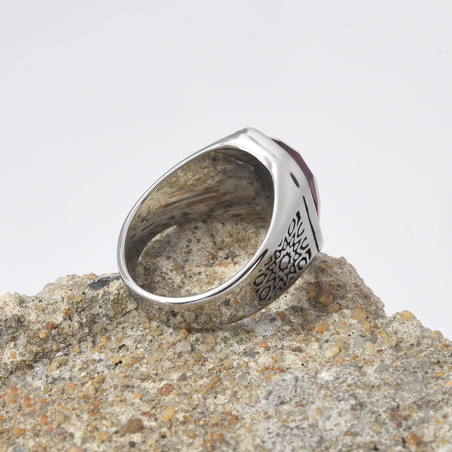R3174 Men's/Women 316LStainless Steel  Onyx Gem Style Rings Classic Fashion Trend Titanium steel ring Jewelry - Image 3