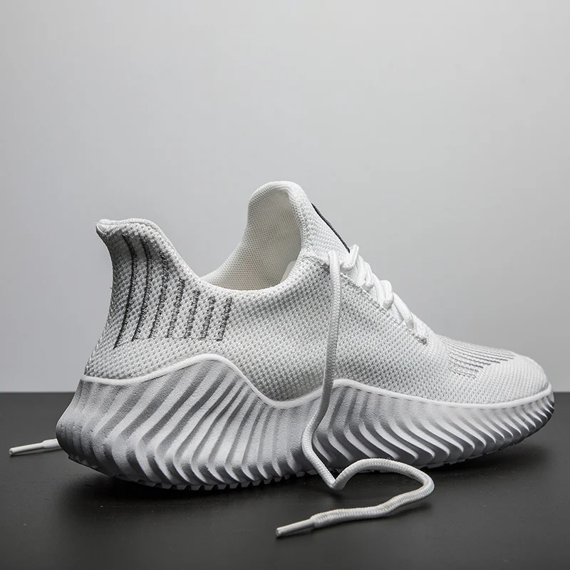 Zapatillas deportivas de malla transpirable para Hombre, Tenis masculinos de diseño, color blanco, informales