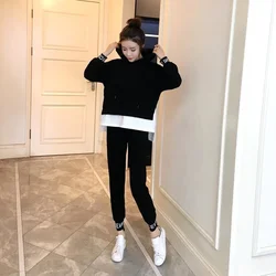 Women's 2024 Spring Autumn New Casual Suit Fashion Plus Size Clothing Korean Sweater Tops And Pants 2 Two Piece Set For Women