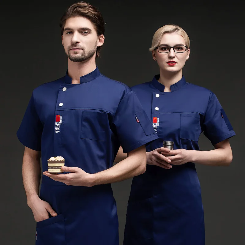 

Hotel pastry chef summer workwear, short-sleeved baking shop chef uniform