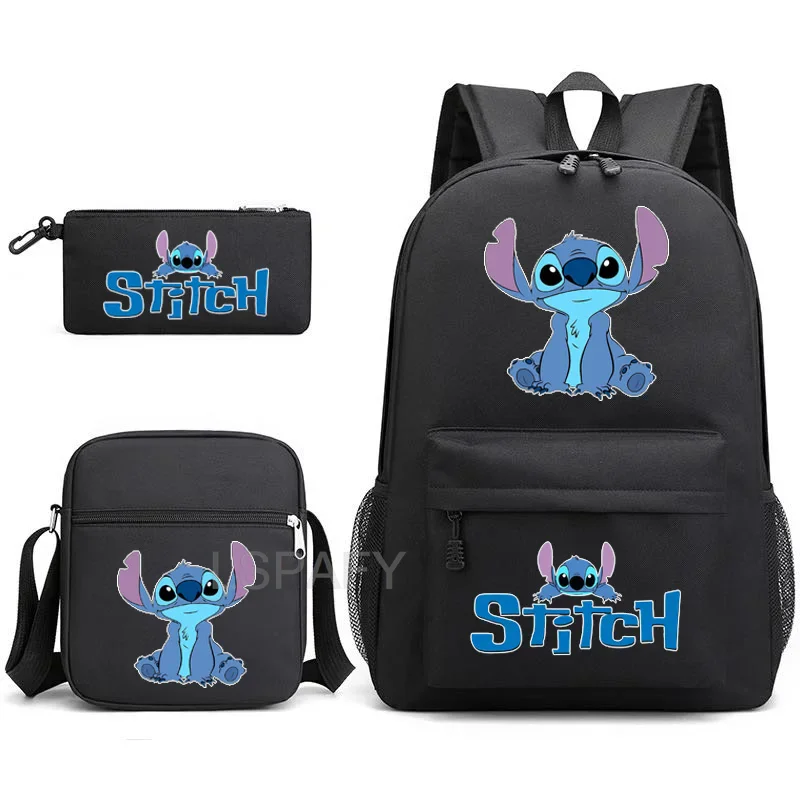 Lilo Stitch Cartoon School Bags Girls Boys 3pcs Simple Light Students Laptop Backpack Kids Travel Mochilas With Shoulder Bag