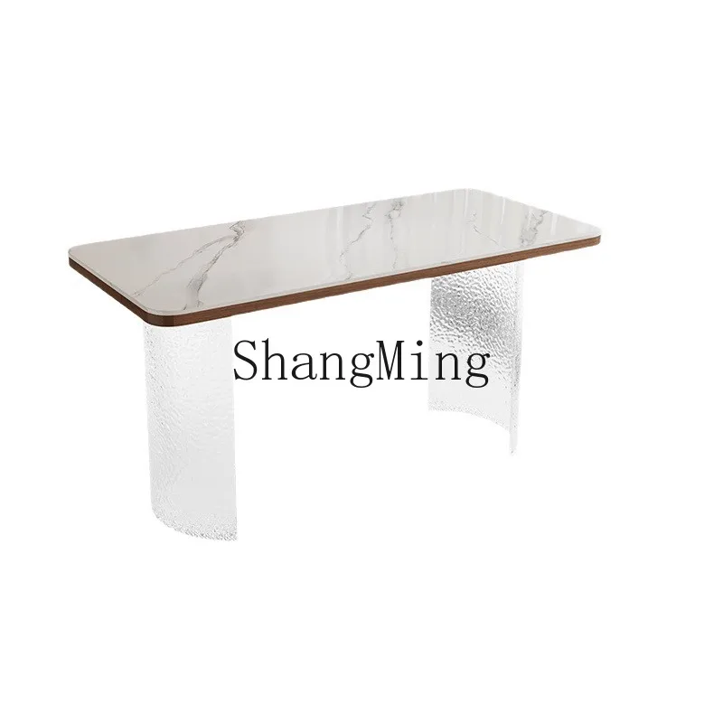 CL rock slab balcony tea table  small household acrylic suspended table living room tea  chair combination