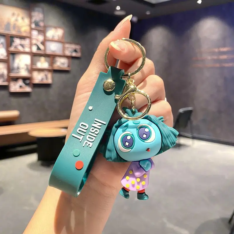 3D Cartoon Inside Out Keychain Anime Cartoon Character Keychain Pendant Personality Creative Soft Glue Doll Small Pendant