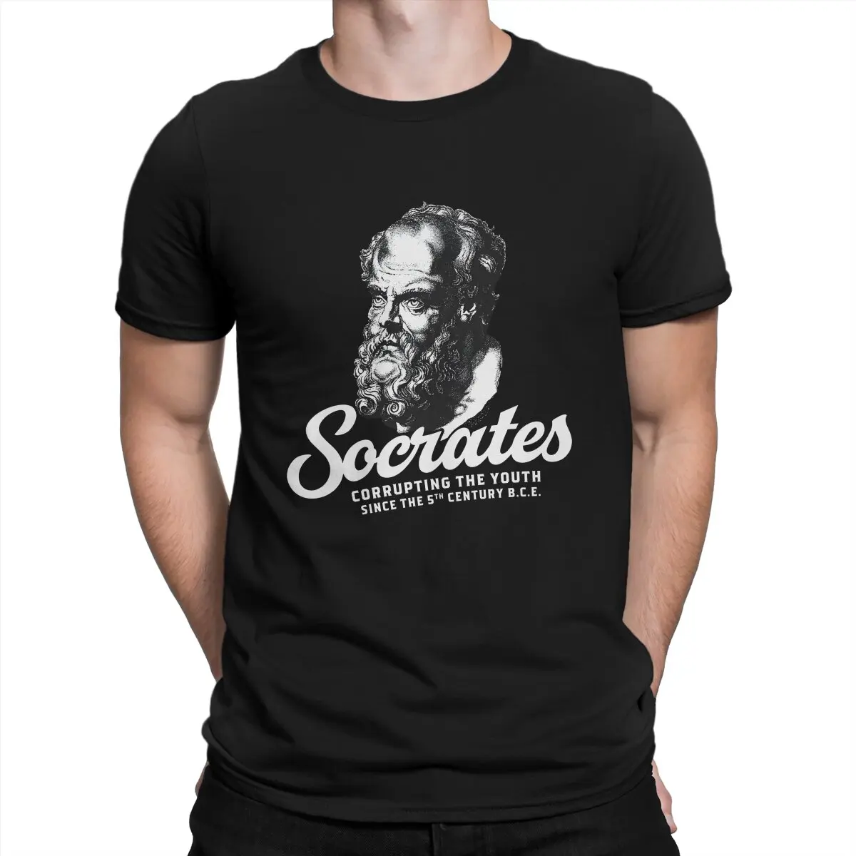 Men's Socrates Corrupting T Shirt Philosopher Cotton Tops Casual Short Sleeve O Neck Tees Graphic Printed T-Shirt