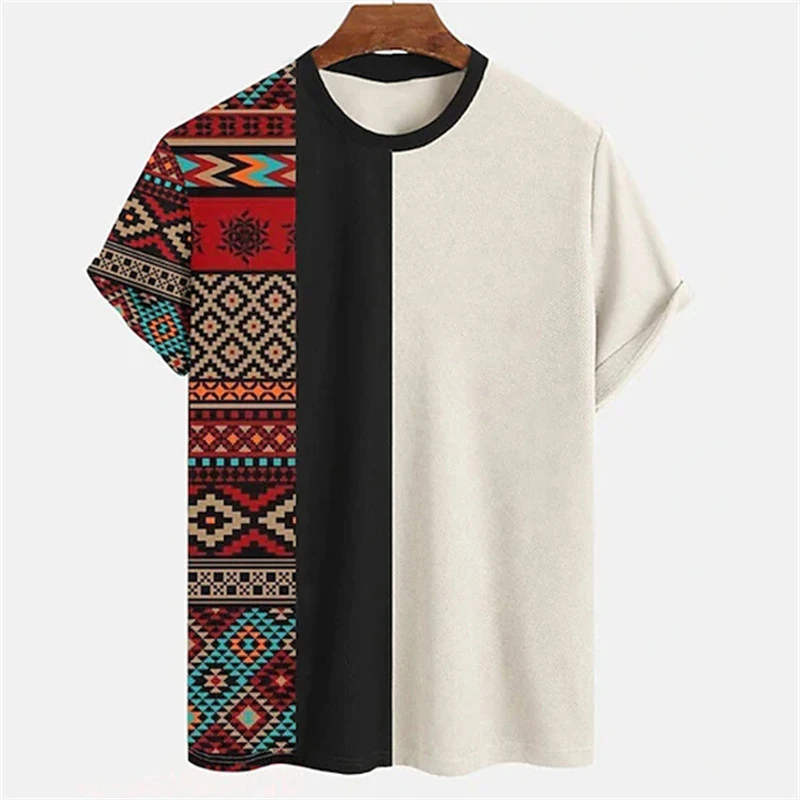 

New Summer Tribal Ethnic Style Pattern 3D Print T-Shirts Man Women T Shirt Short Sleeve Oversized Harajuku Tee Top Kid Clothing