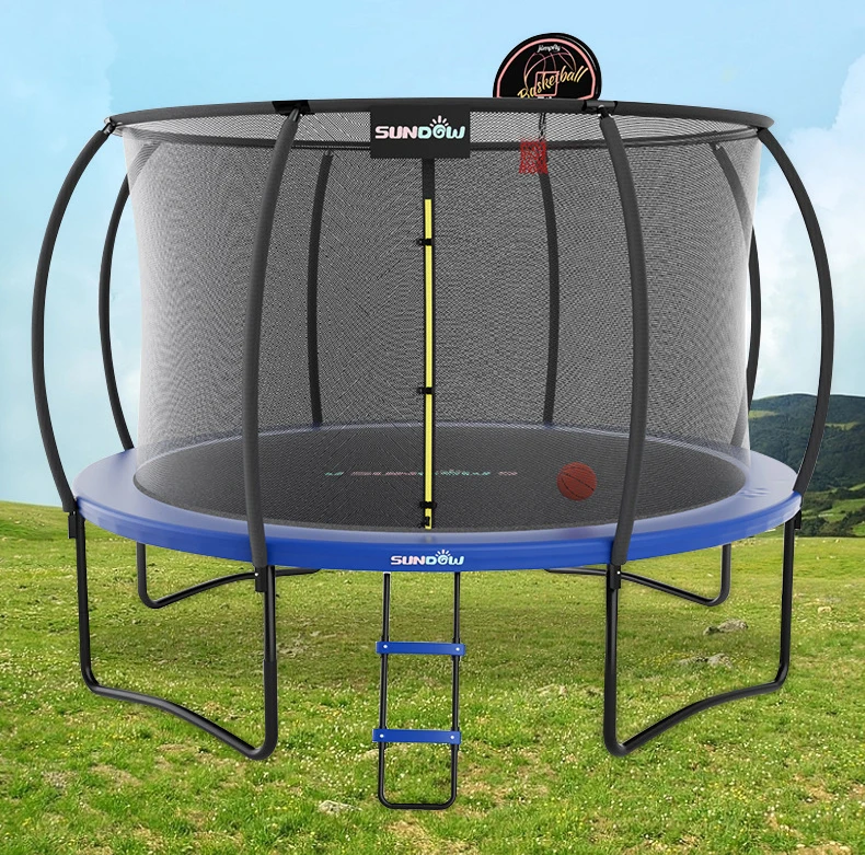 design golden supplier 14ft 15ft kids trampoline professional outdoor park children kids 16ft with basketball for adults