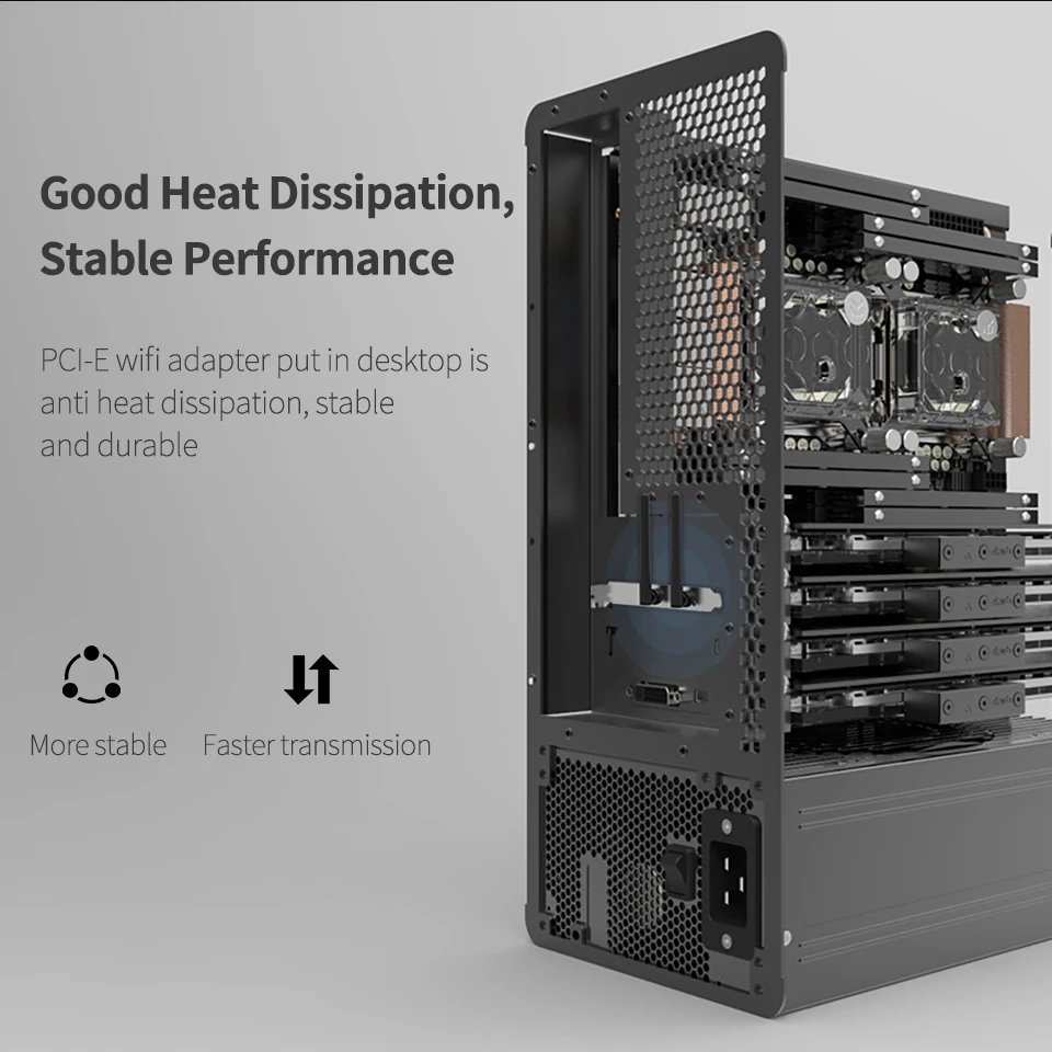 650Mbps PCIE Wireless Adapter 11AC Dual Band 2.4G/5G Wifi Card 2dBi PCI Express Network Receiver for Win10 Desktop