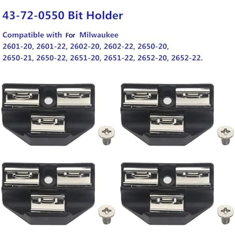 Suporte do bocado dos motoristas de broca para Milwaukee, 43-72-0550, 2606-20, 2607-20, 2702-20, 2602-22, bloco 4