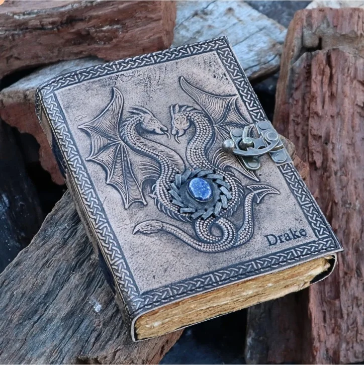 New DND Retro Notebook Medieval Retro Notebook Double Dragon Leather Diary