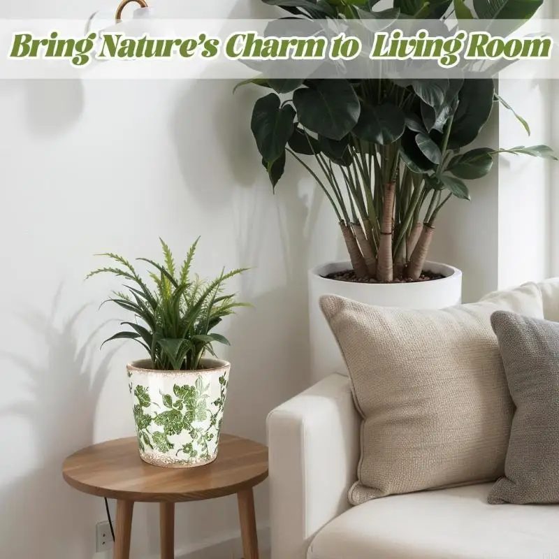   Ceramic Planter with Efficient Drainage System for Healthy Growth in Gardens