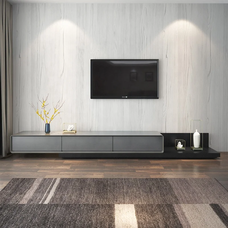 北欧モダン木製調整可能テレビキャビネット テレビ台とコーヒーテーブル木製家具