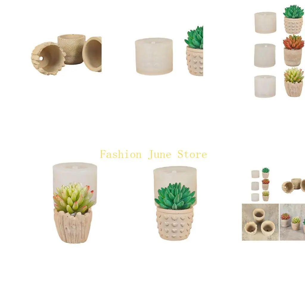 

N5KA Relief Heart Planter Mold Holder Silicone Mould DIY Flower Pots Mold Pen Holder Concrete Plaster Epoxy Resin Mold