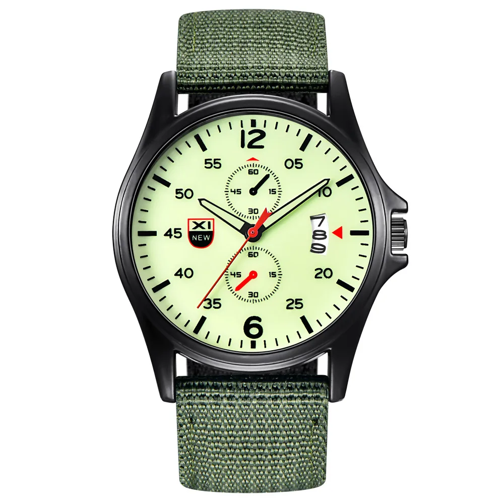 Fashion Men Watches Luminous Nylon Band Military Watch Men Army Wrist Quartz Sports Shock Life Waterproof Wristwatches Reloj