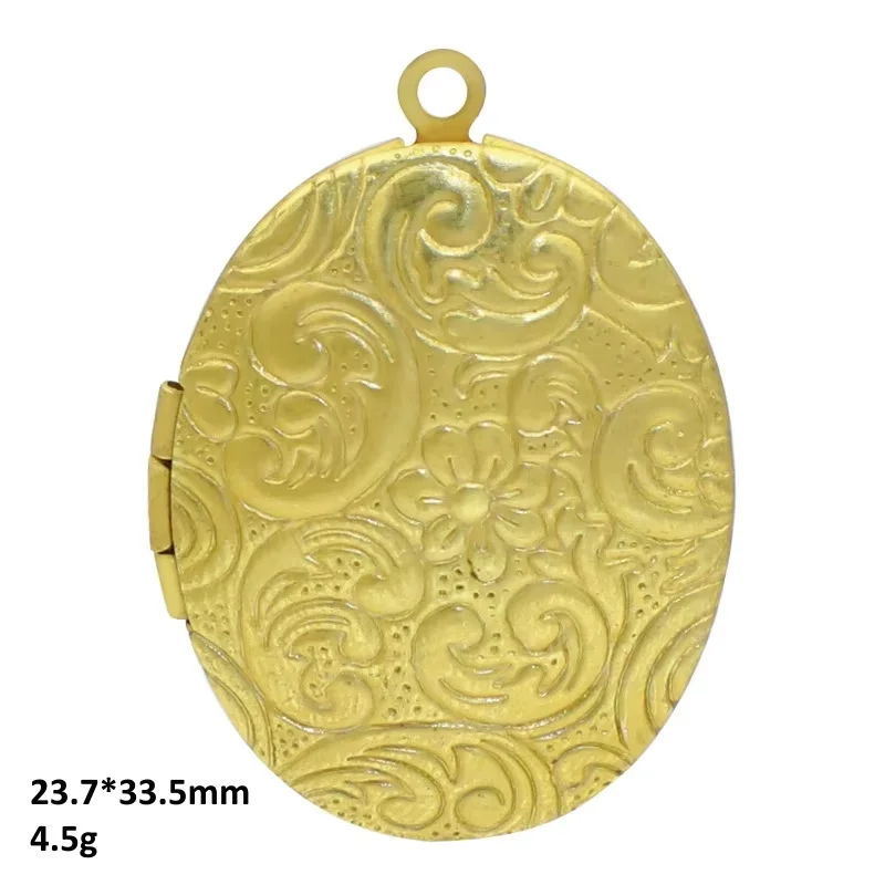 BoYuTe (50 Pieces/Lot) Oval Shaped Raw Brass Locket Pendant Photo Lockets Can Open Factory Supply Diy Jewelry Materials