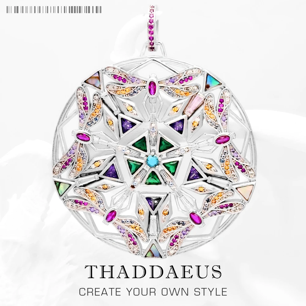 

Pendant Amulet Kaleidoscope Dragonfly,Spring New Elaborate Fine Jewelry 925 Sterling Silver Magic Garden Gift For Women