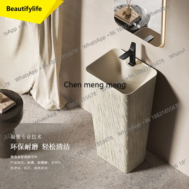 

X188 Vintage Chinese-style wash basin wabi-sabi wind column basin outdoor courtyard hotel floor-to-ceiling washbasin