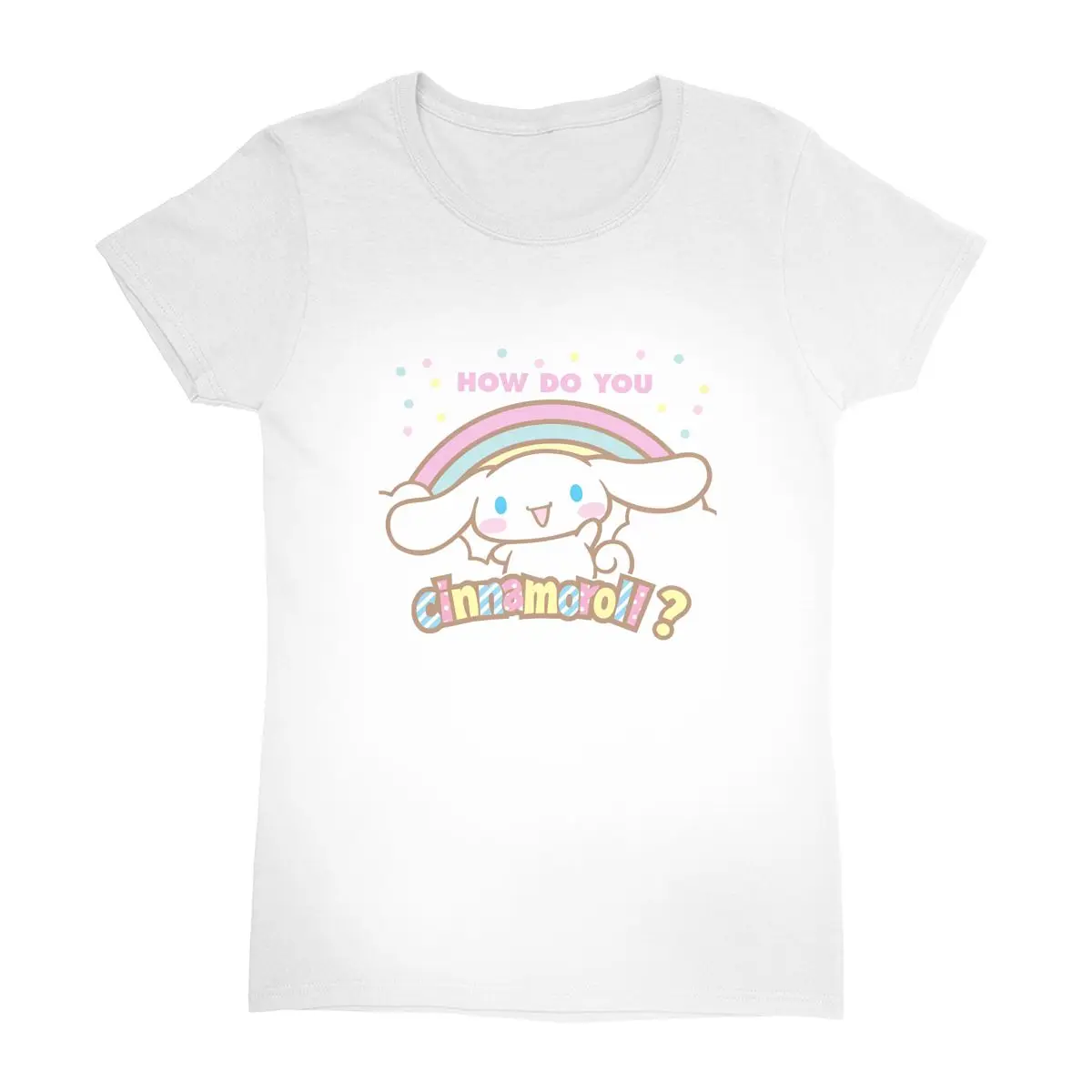 Cinnamoroll Sanrio Cotton T Shirt Women Y2K Retro Casual T-Shirts Summer O-Neck Popular Tees Oversize Clothes