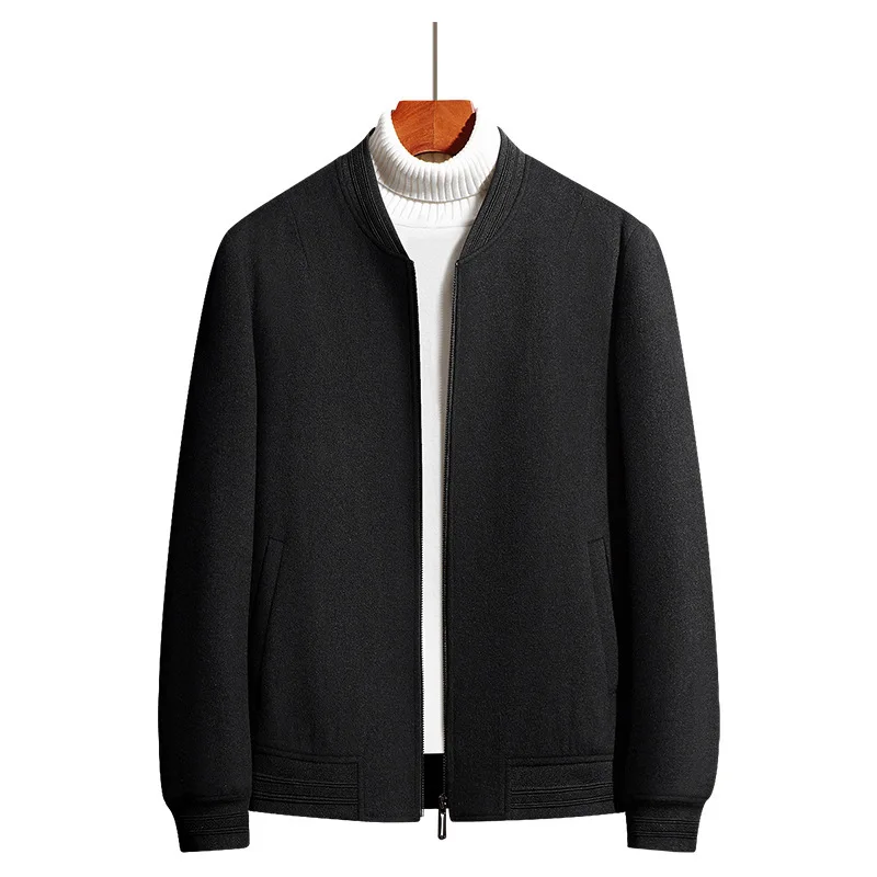 

Spring and Autumn New Woolen Outwear Men's Business Casual Top Coat Wool Versatile Fashion Baseball Jacket