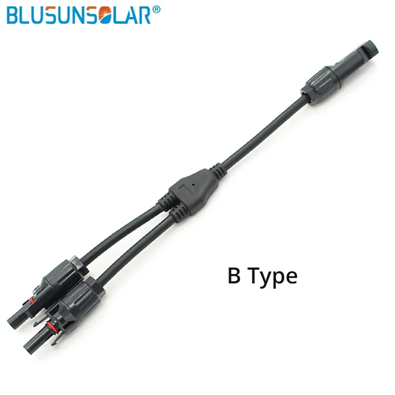 2T 2Y Solar Connector Bbranch M/M/F and F/F/M Y 2 Type Male 1 Female and 2 Female 1Male Solar Panel Cable Branch Connector