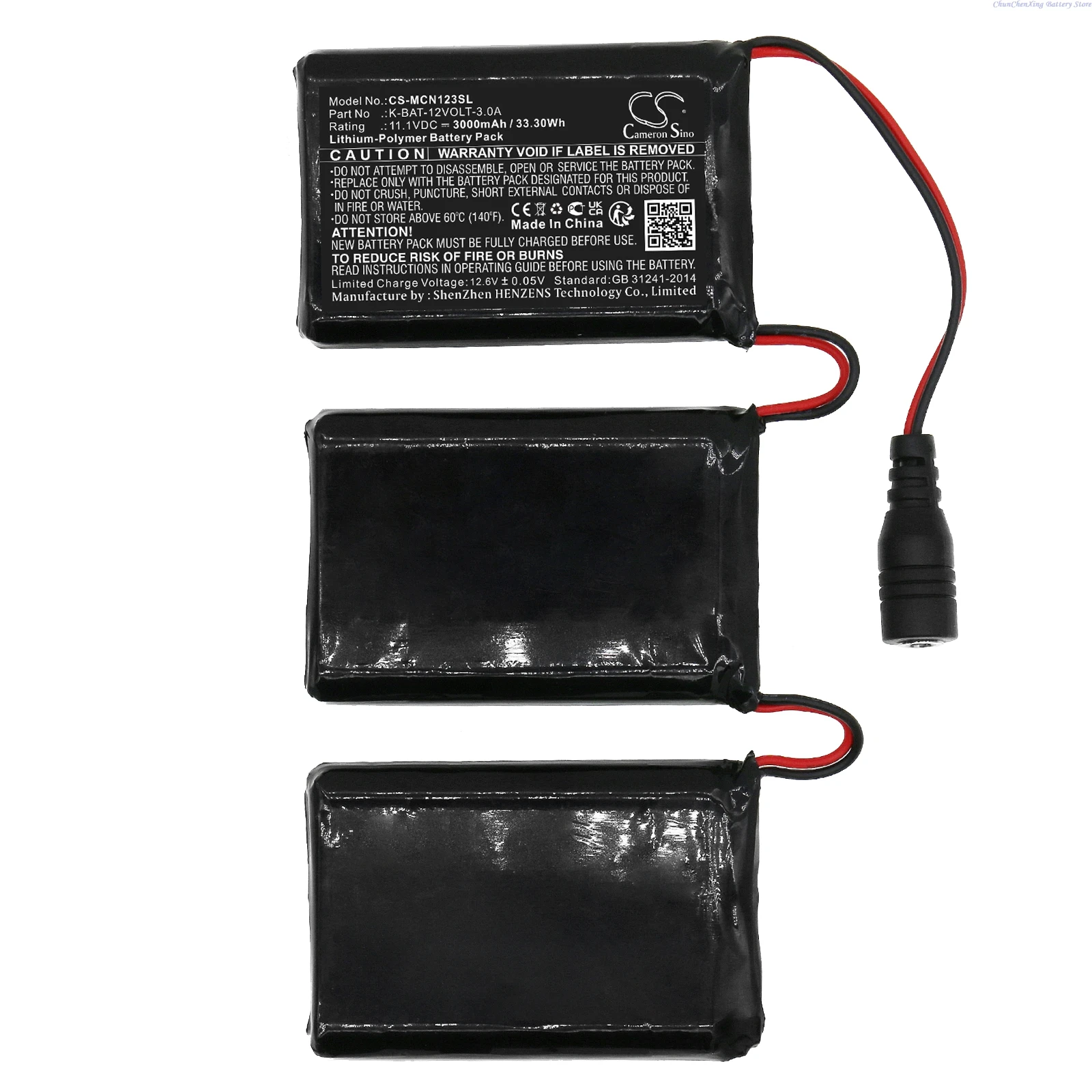 

Cameron Sino 11.1V 3000mAh Heated Clothes battery K-BAT-12VOLT-3.0A for Macna gloves 12v 3a 3 +TOOL